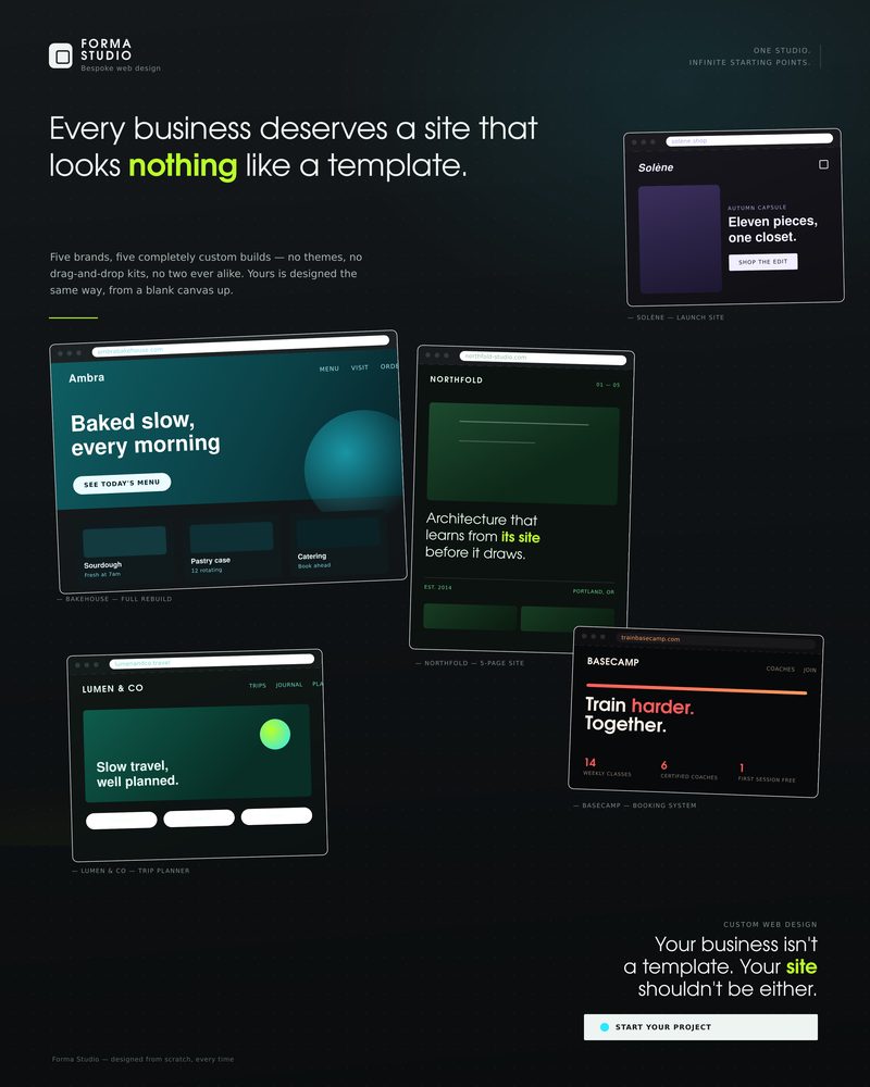Web design concept: midnight neon palette