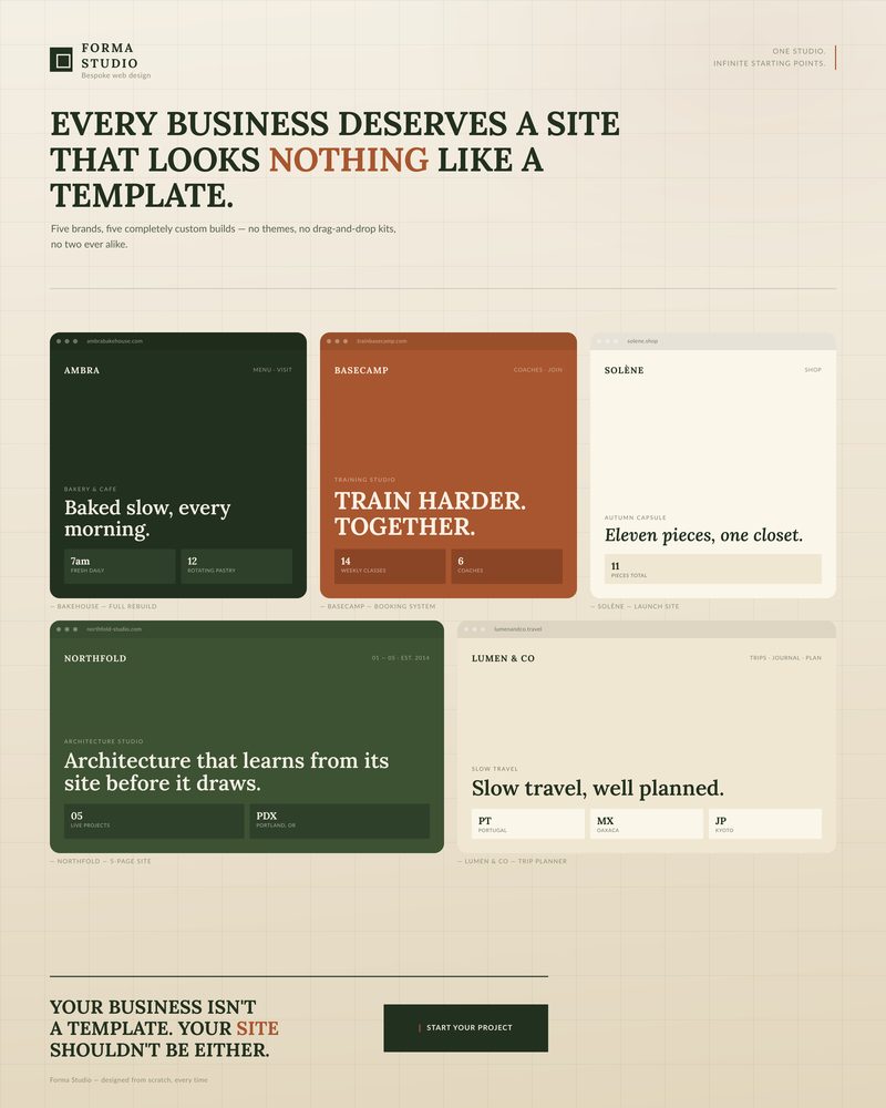 Web design concept: forest organic grid layout